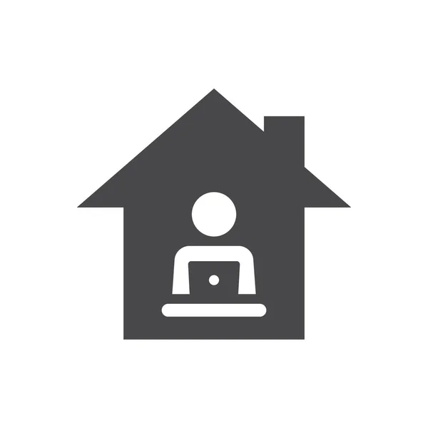 Das Schwarze Vektor Symbol Home Office Von Hause Aus Arbeiten — Stockvektor