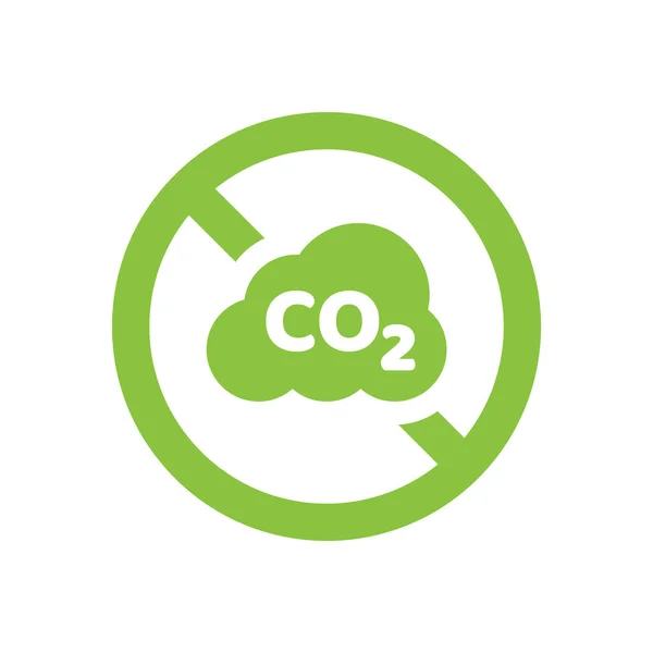Nessun Segnale Vettoriale Divieto Co2 Zero Emissioni Anidride Carbonica Icona — Vettoriale Stock