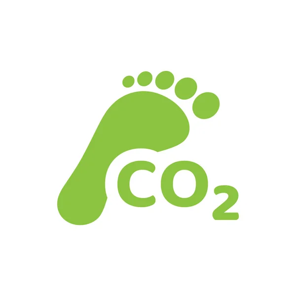 Ícone Vetorial Pegada Co2 Símbolo Cheio Emissões Dióxido Carbono — Vetor de Stock