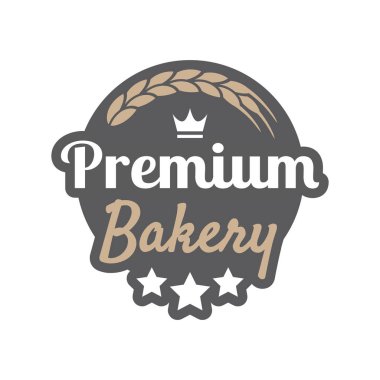 Restoran için buğdaylı fırın logosu. Yiyecekleri buğdayla markalaştırma.