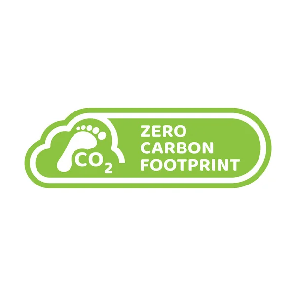 Adesivo Vettore Verde Neutro Co2 Etichetta Impronta Anidride Carbonica Zero — Vettoriale Stock