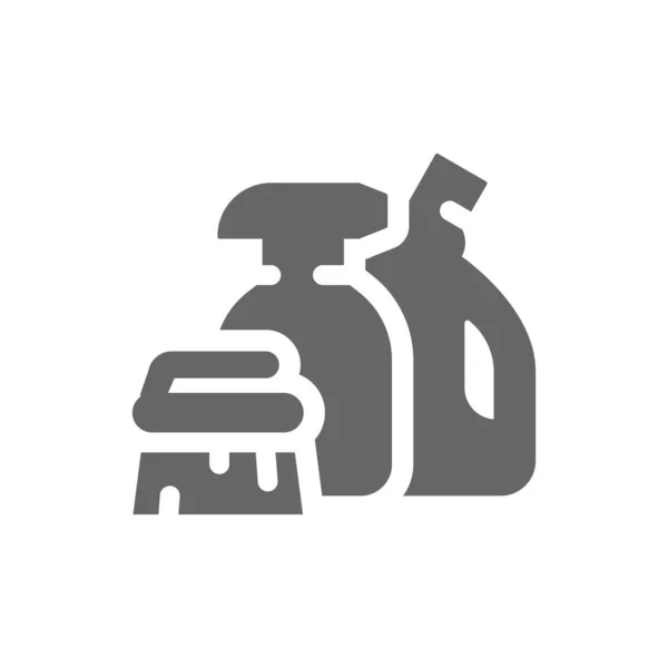 Membersihkan Persediaan Dan Produk Ikon Vektor Semprot Botol Higienitas Diisi - Stok Vektor