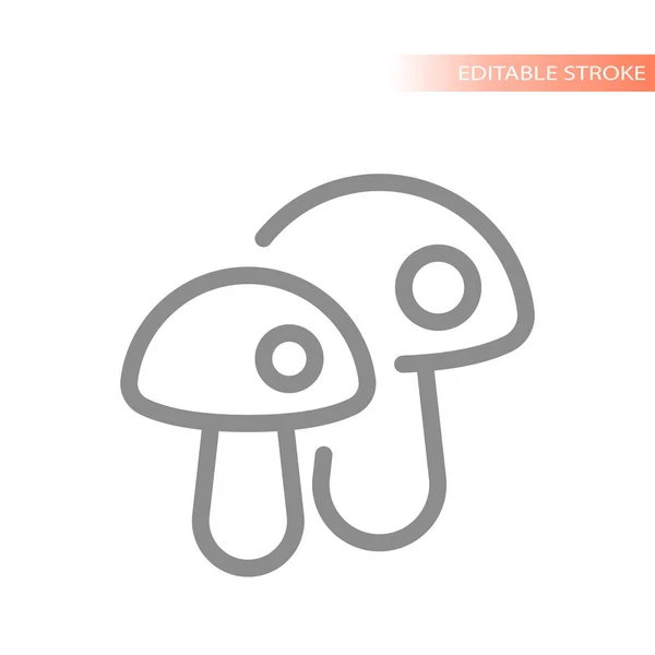 Pilze Linieren Vektorsymbole Pilz Einfach Umrissenes Symbol — Stockvektor