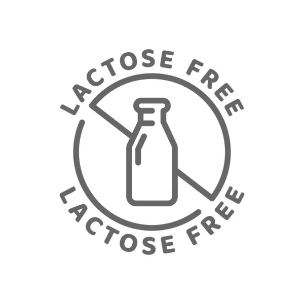 Icono Vector Libre Lactosa Ingredientes Etiqueta Insignia Sin Lácteos — Vector de stock