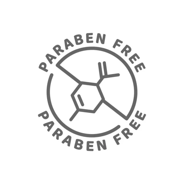 Paraben Icono Vector Libre Ingredientes Etiqueta Insignia Sin Parabenos — Vector de stock