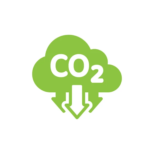 Chmura Co2 Ikona Wektora Strzałek Symbol Pełnego Cyklu Zanieczyszczenia Dwutlenkiem — Wektor stockowy