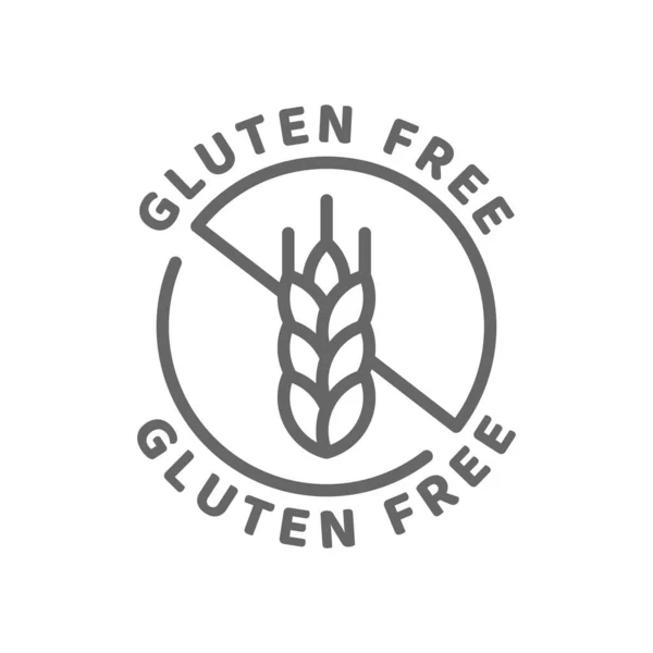 Icono Vector Libre Gluten Ingredientes Etiqueta Insignia Sin Gluten — Vector de stock