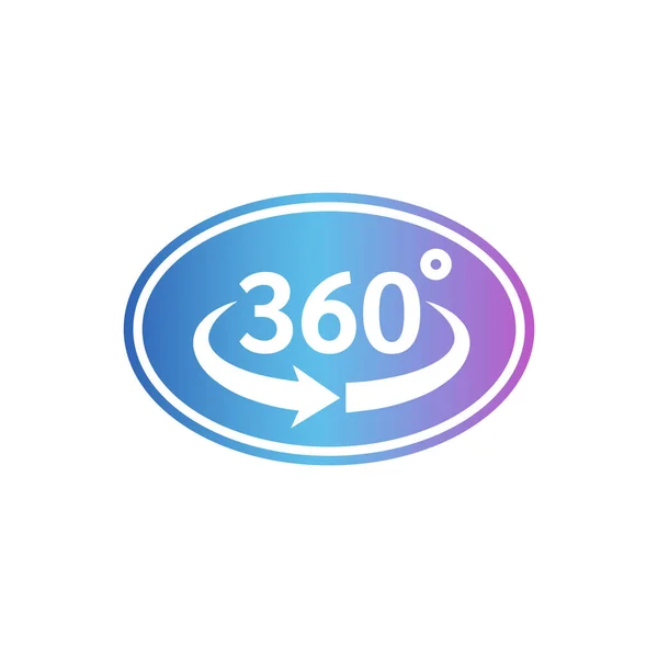 Ícone Vetor Loop Visão 360 Graus Trezentos Sessenta Neon Elétrica —  Vetores de Stock