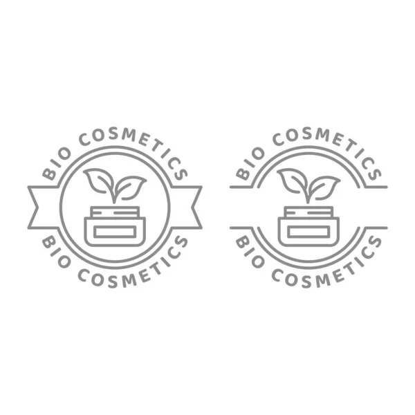 Bio Cosmetica Lijn Vector Label Badge Voor Huidverzorgingsproducten — Stockvector