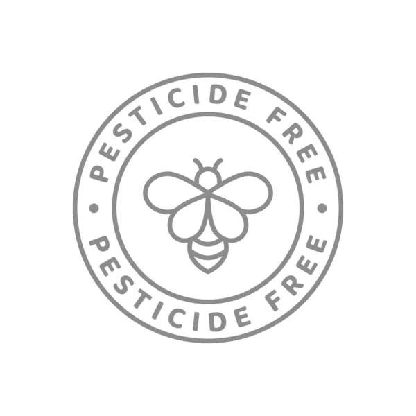 Pesticide Free Line Vector Label Geen Pesticiden Symbool — Stockvector