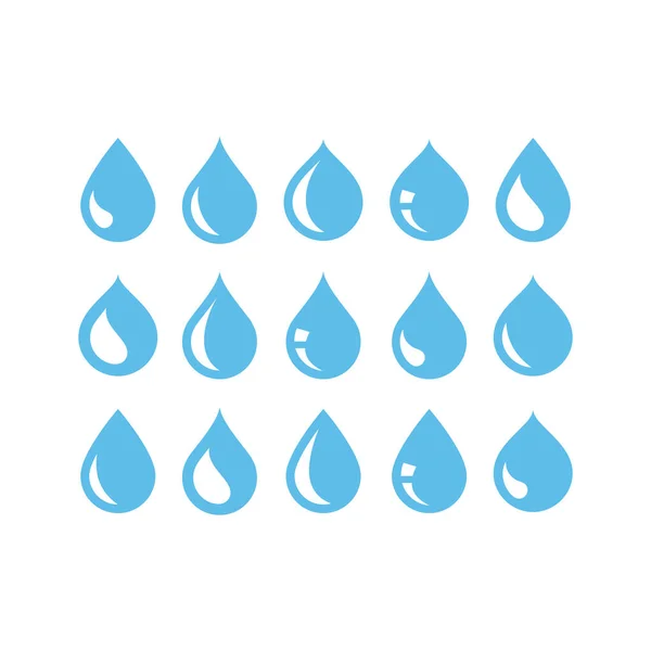 Набор Векторных Значков Капли Воды Простая Капля Икон Воды — стоковый вектор