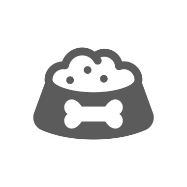 Bardakta köpek maması ya da kase vektör ikonu. Basit doldurma simgesi.