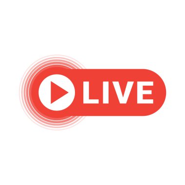 Live streaming colorful vector icon. Broadcast online stream sign. clipart