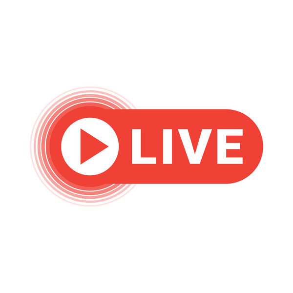 Live streaming colorful vector icon. Broadcast online stream sign.