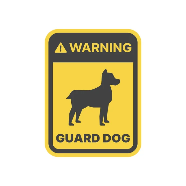Vorsicht Hundegelbes Vektorschild Warn Und Warnhundeaufkleber — Stockvektor