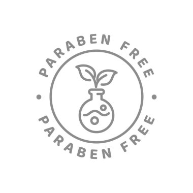 Paraben serbest vektör simgesi. İçindekiler etiketi, paraben yok.