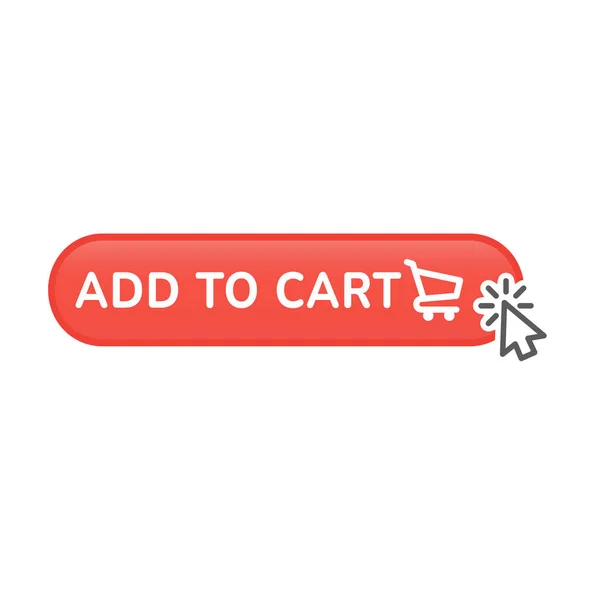 Add Cart Button Shopping Cart Vector Icon Cursor Pointer Arrow — Stock Vector