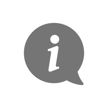 Bilgi vektör simgesi. Kabarcık sembolündeki bilgi ya da yardım düğmesi.