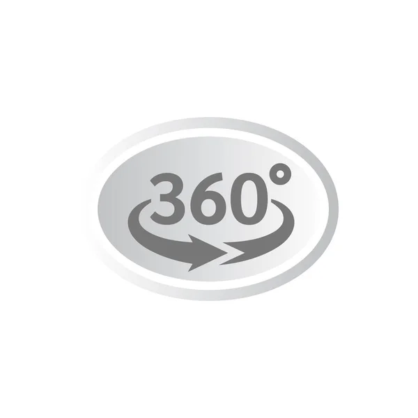 Εικονίδιο Διανυσματικού Βρόχου 360 Μοιρών Τριακόσια Εξήντα Νέον Ηλεκτρικό Και — Διανυσματικό Αρχείο