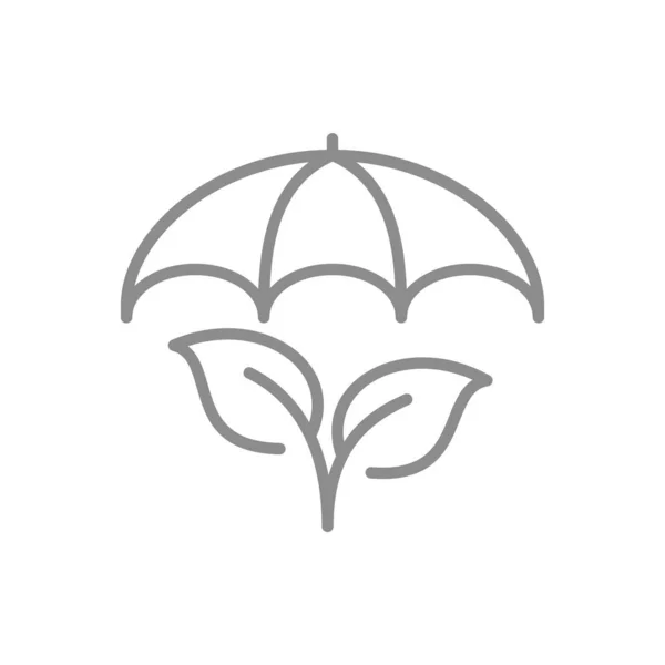Şemsiye Bitki Filizi Vektör Simgesi Büyümesi Sigortası Belirtilmiş Sembol — Stok Vektör