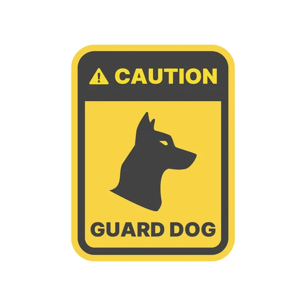 Vorsicht Hundegelbes Vektorschild Warn Und Warnhundeaufkleber — Stockvektor