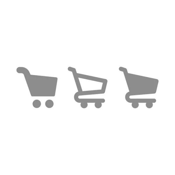 Shopping Cart Line Fill Vector Icon Set Simple Outline Glyph — Stock Vector