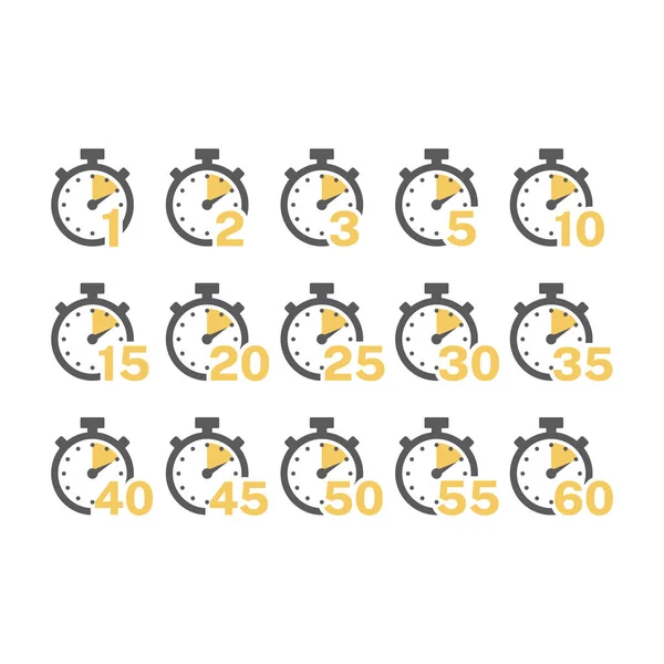 Zeitschaltuhr Oder Stoppuhr Mit Eingestelltem Minutenzahl Symbol Chronometer Für Die — Stockvektor