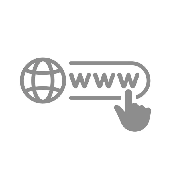 Веб Страница Векторной Иконкой Курсора Интернет Сайт Символом Www Globe — стоковый вектор