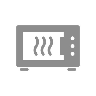 Mikrodalga fırın dolu vektör simgesi. Ev, ev aletleri sembolü.