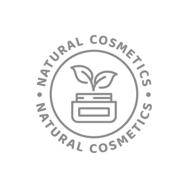 Natuurlijke Cosmetica Vector Lijn Label Insigne Voor Cosmetische Crème Lotion — Stockvector