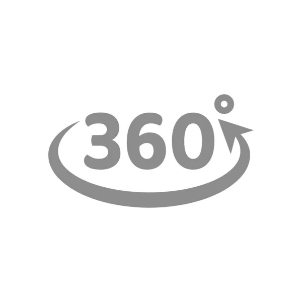 360 Grad Ansicht Schleifenvektorsymbol Dreihundertsechzig Kreis Pfeil Symbol — Stockvektor