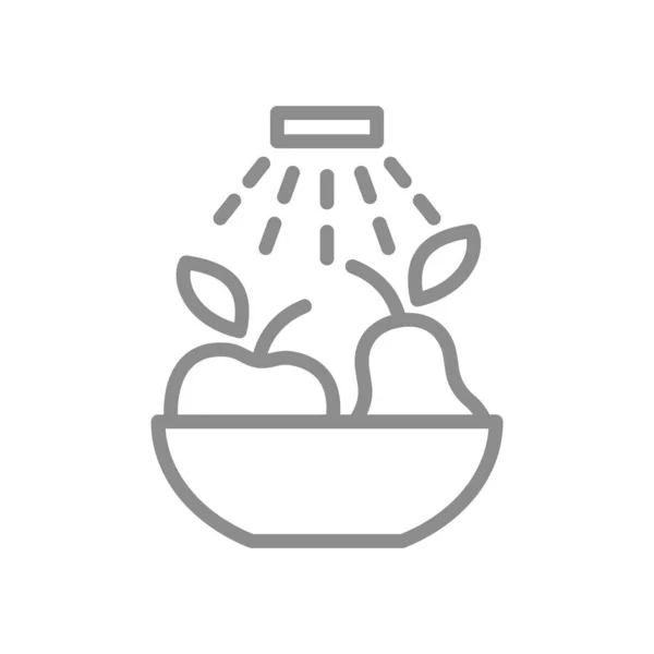 Před Konzumací Vektorového Štítku Důkladně Umyjte Vodní Kohoutek Mytí Ovoce — Stockový vektor