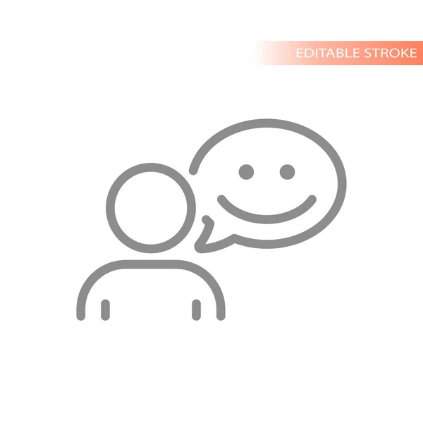 Mann Person Mit Glücklichem Lächeln Chat Blase Symbol Online Hilfe — Stockvektor