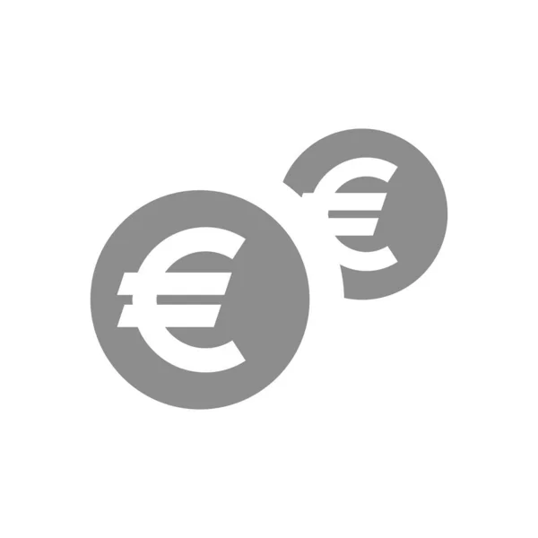 欧元硬币货币图标 储蓄和支付 硬币矢量填充符号 — 图库矢量图片