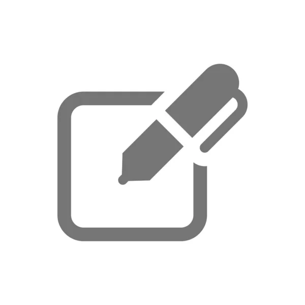 Pen Tekenformulier Vullen Het Vectorpictogram Bewerken Contact Document Symbool — Stockvector