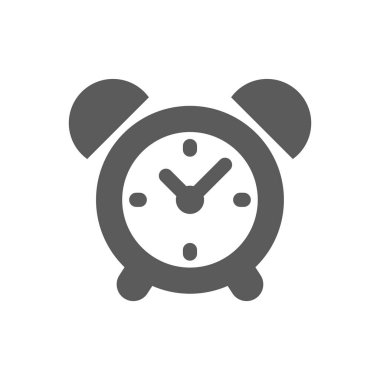 Alarm saat vektör simgesi. Basit doldurulmuş sembol.