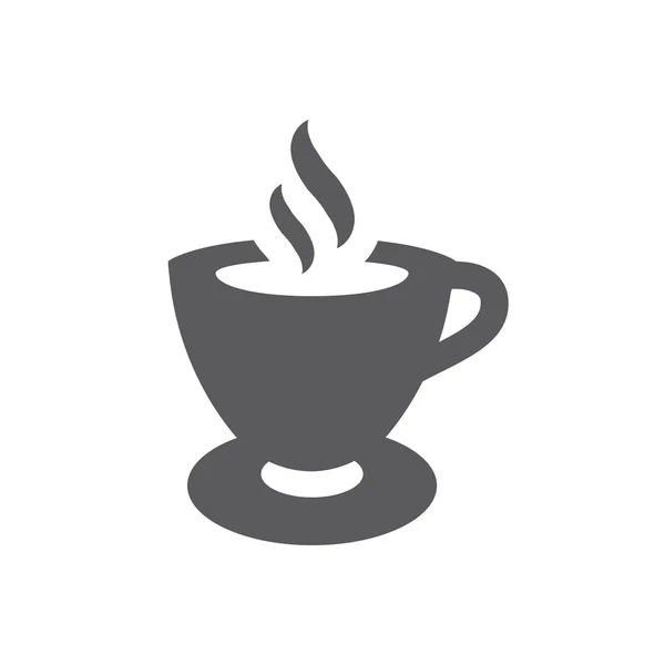 Kawa Lub Herbata Gorąca Ikona Kubek Symbol Wypełnienia Wektora Filiżanki — Wektor stockowy