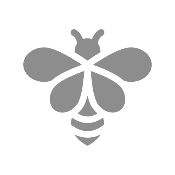 Icona Vettore Ape Nera Miele Honeybee Semplice Simbolo Riempimento — Vettoriale Stock