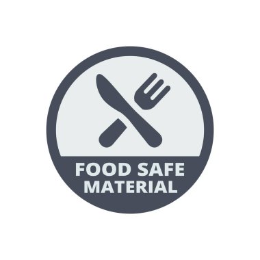Gıda güvenli malzeme etiketi. Gıda güvenliği için vektör etiketi.