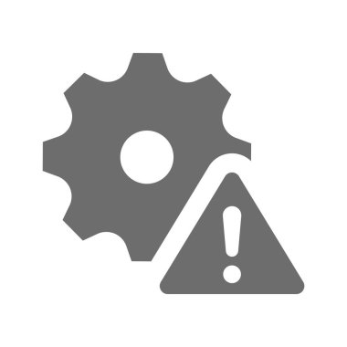 Vites ve uyarı ünlem işareti ya da işaret işareti. Sistem ihlali, tehlike veya hata vektörü simgesi.