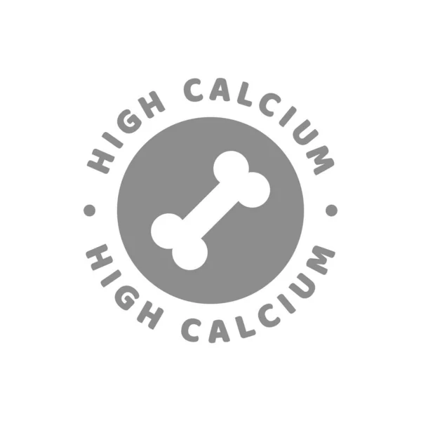 High Calcium Vector Label Rich Calcium Sticker — Stock Vector