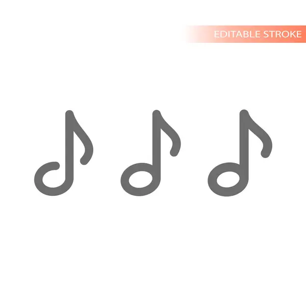 Música Nota Línea Vector Icono Símbolo Contorno Simple — Vector de stock