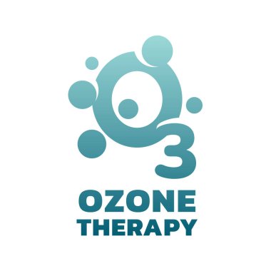 Ozon terapisi ve tedavi vektör ikonu. O3 renkli tıbbi klinik logosu.