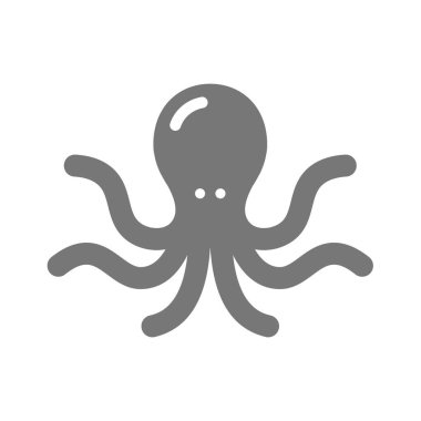 Ahtapot vektör simgesi. Basit deniz yaşamı ve yiyecek sembolü..