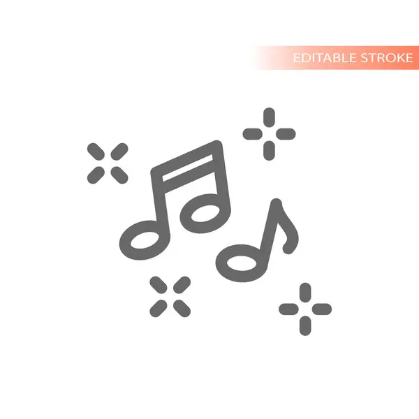 Notes Musique Mélodie Icône Vectorielle Chanson Symbole Contour Musical Graphismes Vectoriels