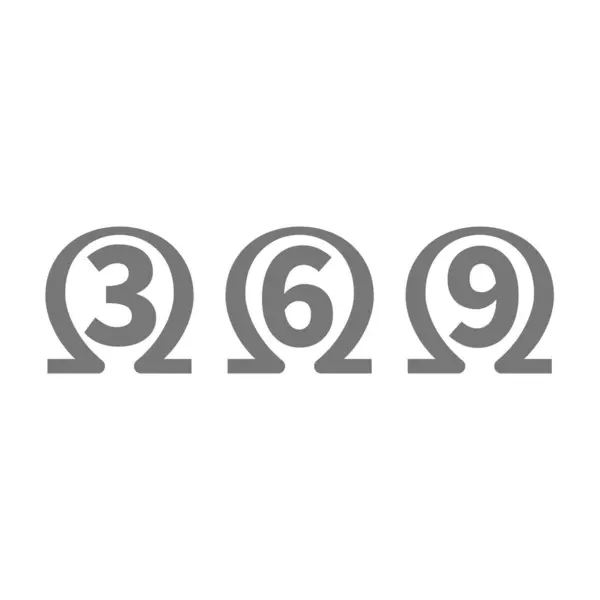 欧米茄3 6和9矢量图标 简单的字形图标集 图库插图