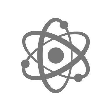 Atom vektör simgesi. Atomik yapı basit sembol.