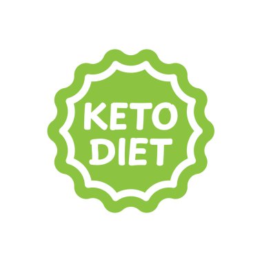 Keto diyet vektör etiketi. Çember beslenme etiketi ve çıkartması.
