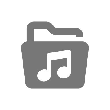 Müzik dosyası veya dizin vektör simgesi. Müzik verileri ve not simgesi.
