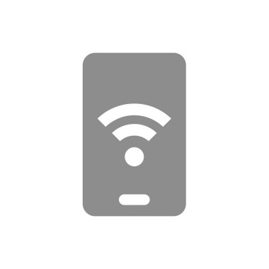 Akıllı telefon ve wi fi vektör ikonu. Telefon ve kablosuz ağ sembolü.